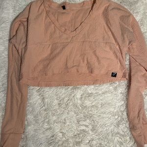 GYMSHARK LONG SLEEVE TOWEL CROP TOP